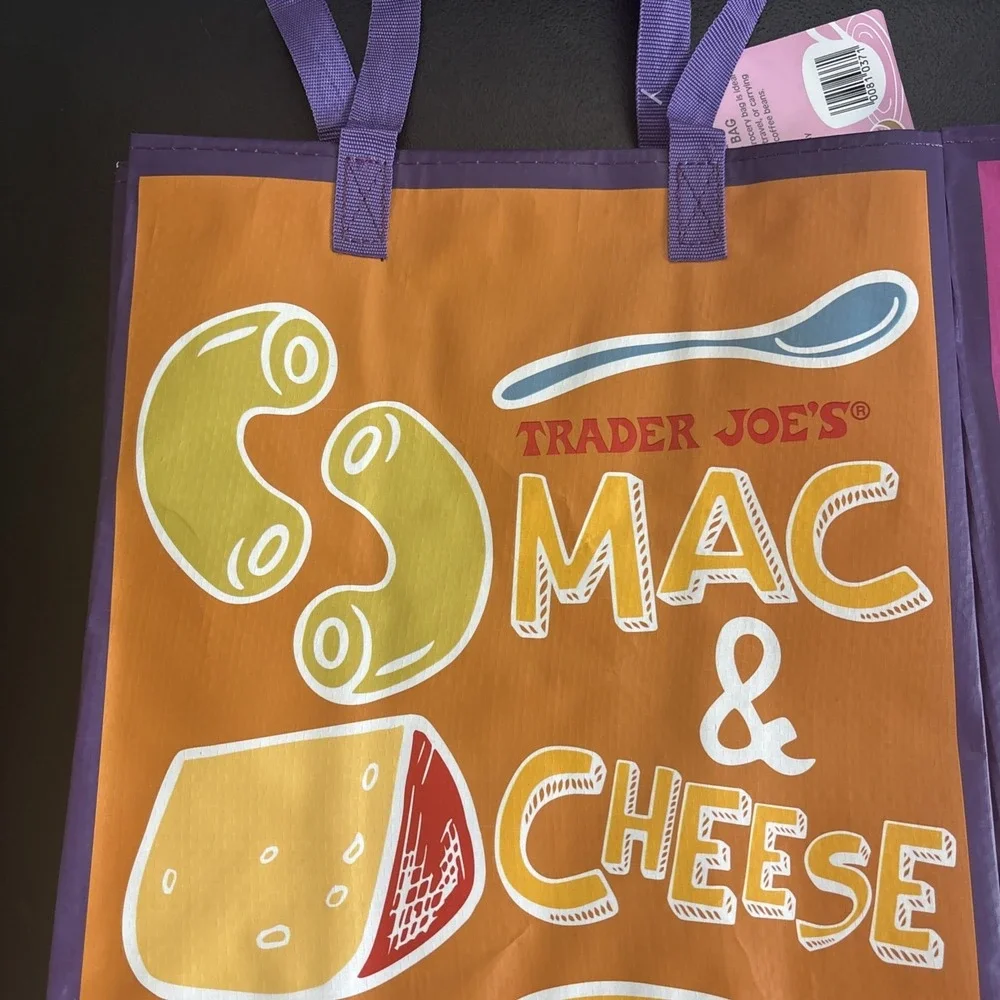 Trader Joe's NEW REUSABLE‎ GROCERY MAC & CHEESE PB&J SHOPPING TOTE GIFT BAG